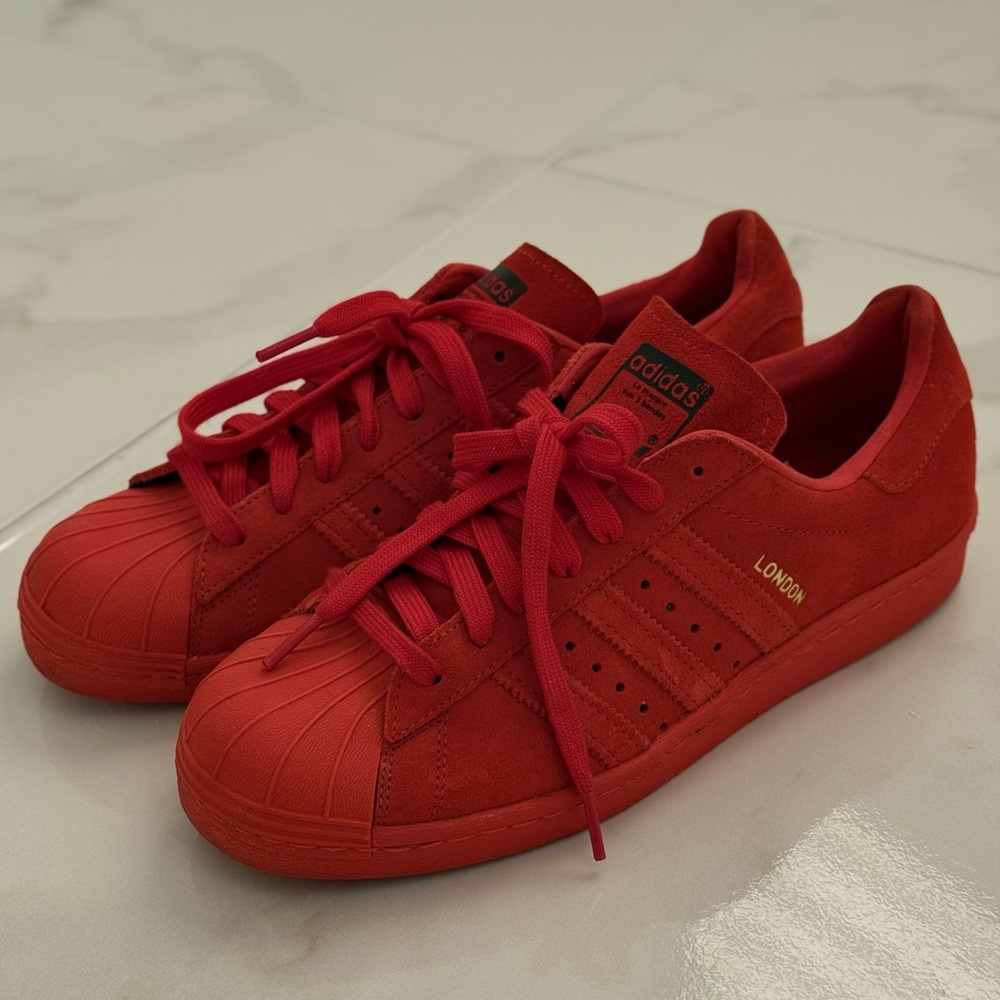 Adidas Superstar London Red Athletic Shoes